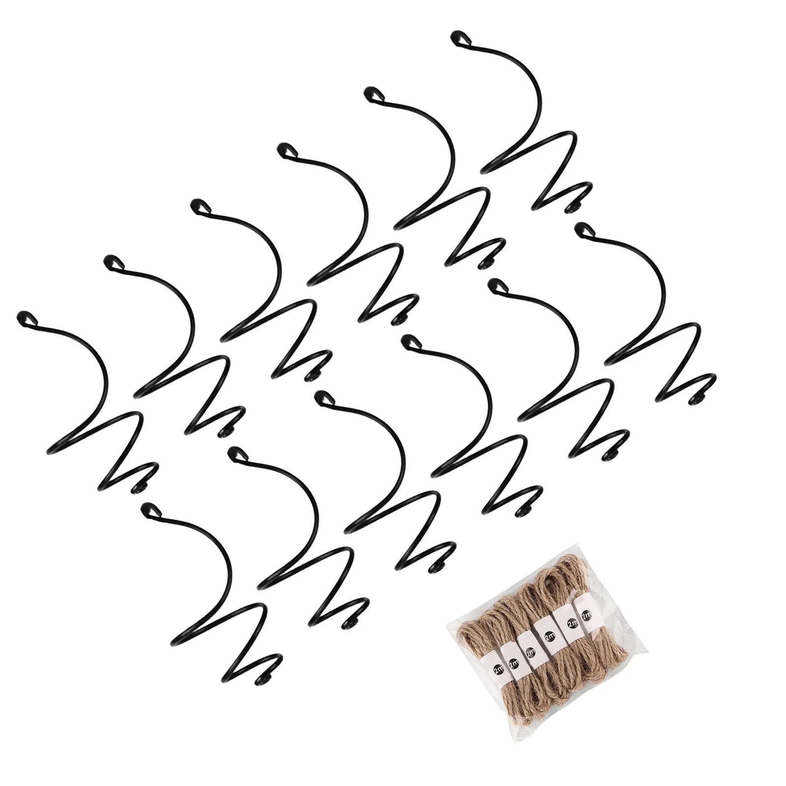 

12set Hanging Air Plant Hanger Adjustable Spiral Metal Ring For Tillandsia Succulents Wall Mount Home Office Decor Soilless