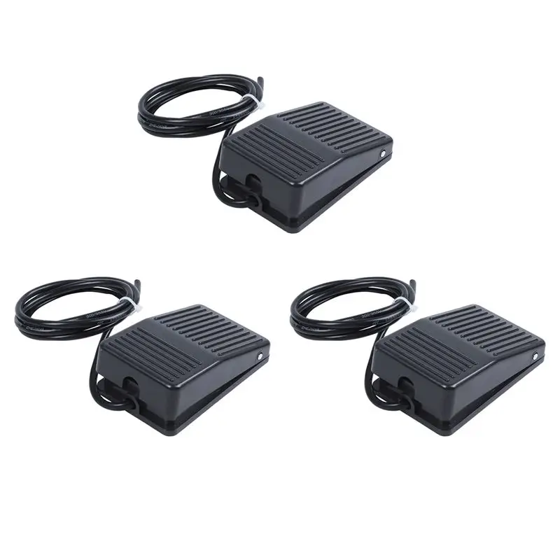 

KYCOR-3X AC 250V 10A SPDT NO NC Antislip Plastic Momentary Power Foot Pedal Switch Black