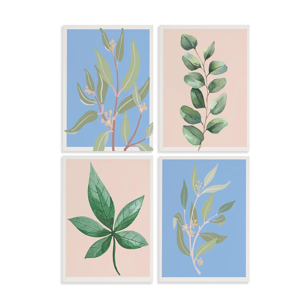 Eucalyptus Prints, Leaf Prints, Botanical Wall Art, Eucalyptus Leaf Art, Green Art Prints, Farmhouse Decor, Greenery Print