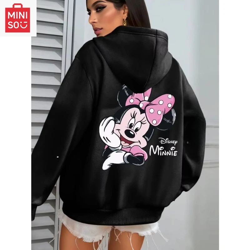 

Мужской и женский новый осенне-зимний свитер с капюшоном и принтом мультфильмов Диснея, повседневная и удобная одежда с капюшоном для родителей и детей