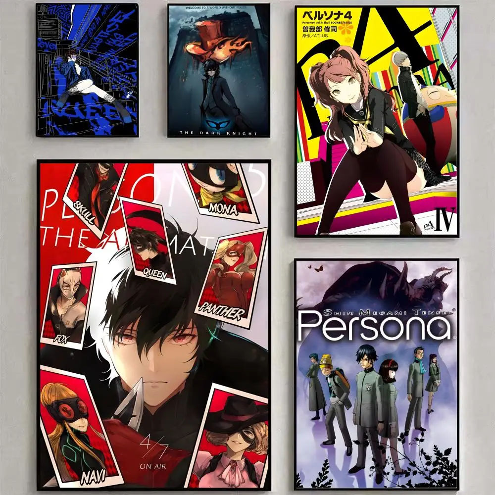 P-Persona 3 4 5 الملكي أنيما لعبة المشارك ملصق مقاوم للماء HD جدار الفن ملصق مائي ذاتية اللصق ديكور جمالي للمعيشة المنزلية #1