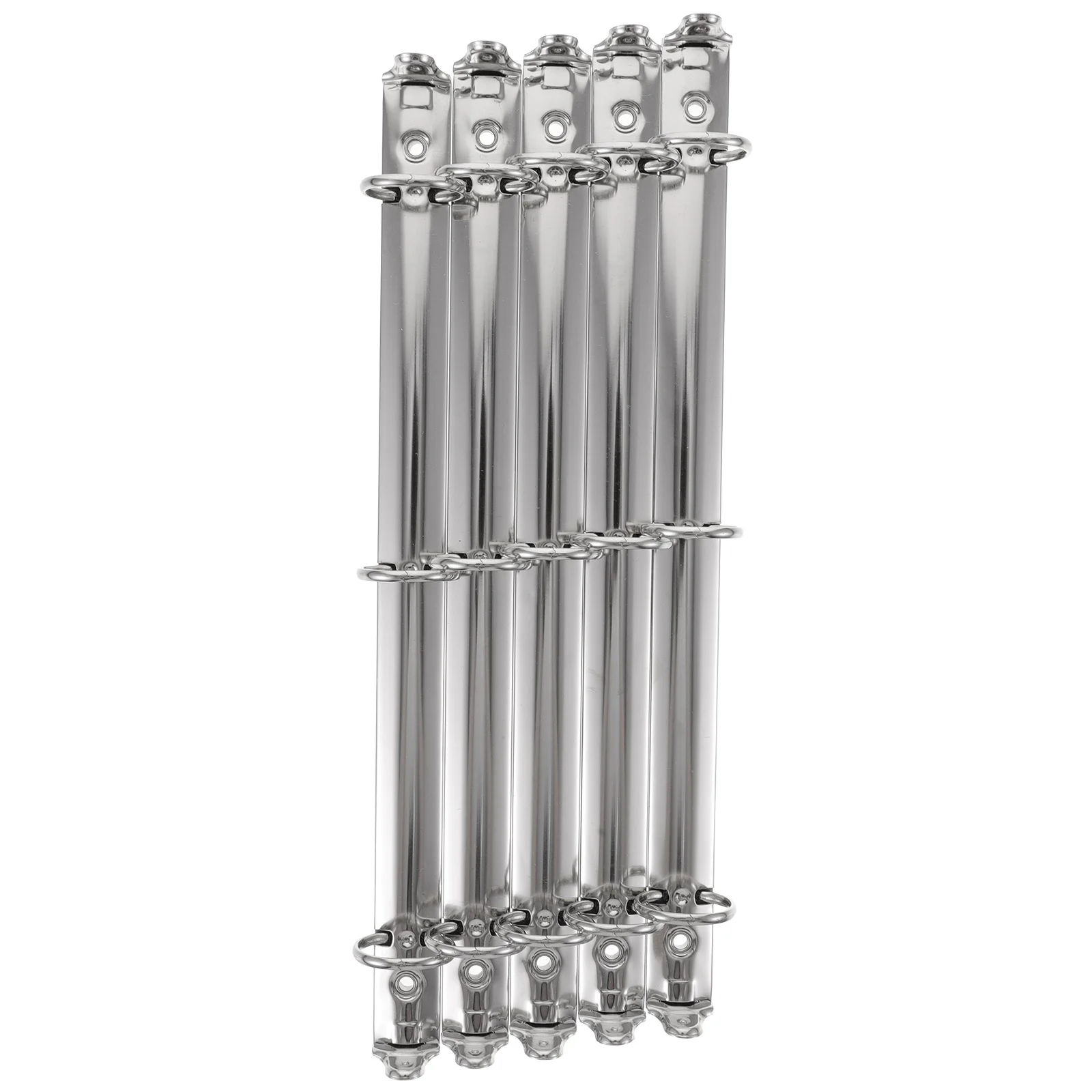 

5pcs Three Hole Clips High Hardness Metal Binder Mechanism White Nickel Spine Loose Leaf Notebooks Planners Scrapbooks Office