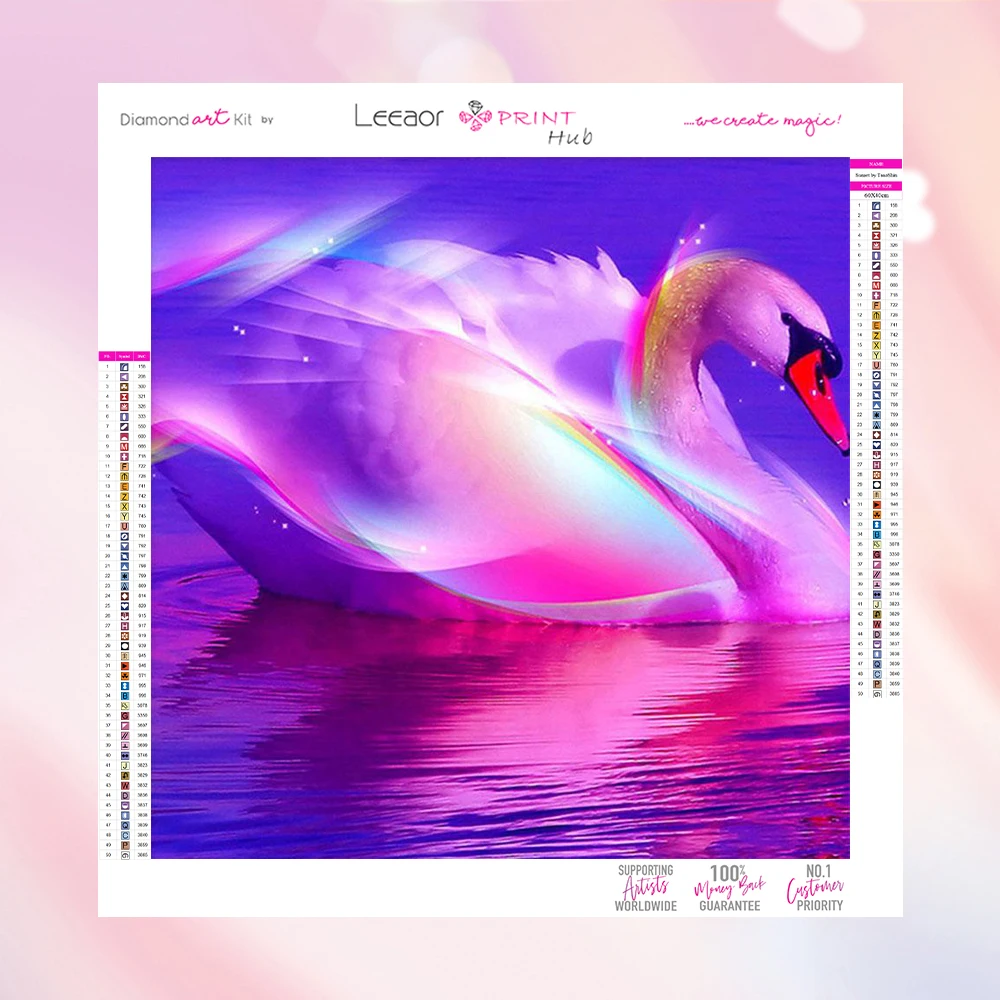 5d Diy Diamond Painting Colorful Swan Square Diamond Painting Kits Full Diamond Mosaic Embroidery Cross Stitch Home Decoration