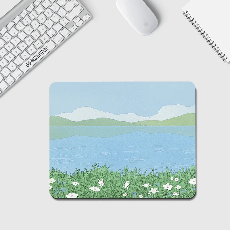 Cute Small Mouse Pad Non-Slip Mousepad 18x22cm Little Plant Desk Mat Office Design XS Mouse Mat For Laptop