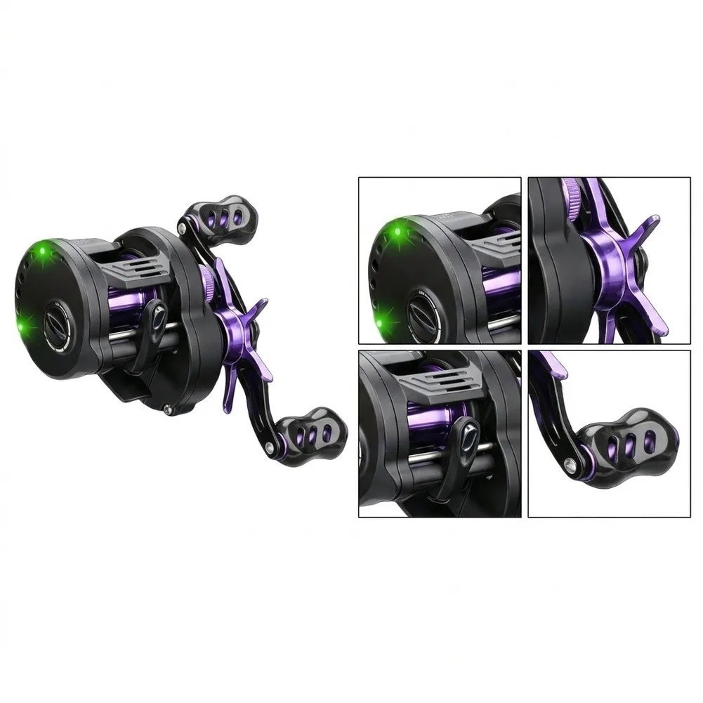 Fishing Reel DC Drum Reel Self-Powered Baitcasting Reel With Bite Alarm & LED Fishing Tackle Accessories