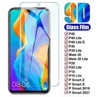 2Pcs 9D Tempered Glass For Huawei P30 P40 Lite E Screen Protector P20 Pro P10 Mate 30 Lite P Smart Z 2019 2021 Glass Film