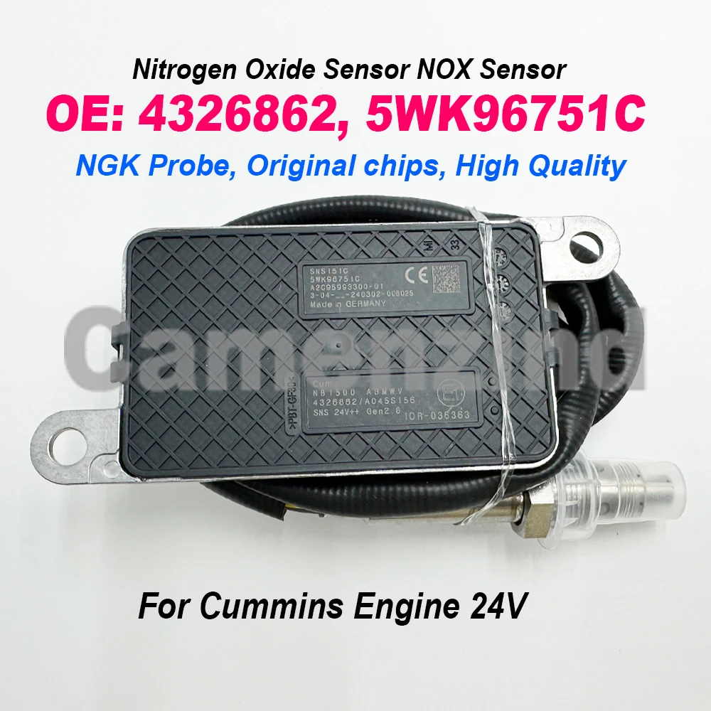 

Новый 4326862 5WK96751C для NGK Probe, высококачественный чип 4326862RX 2872945 NOX, датчик азота и кислорода для двигателя Cummins 24 В