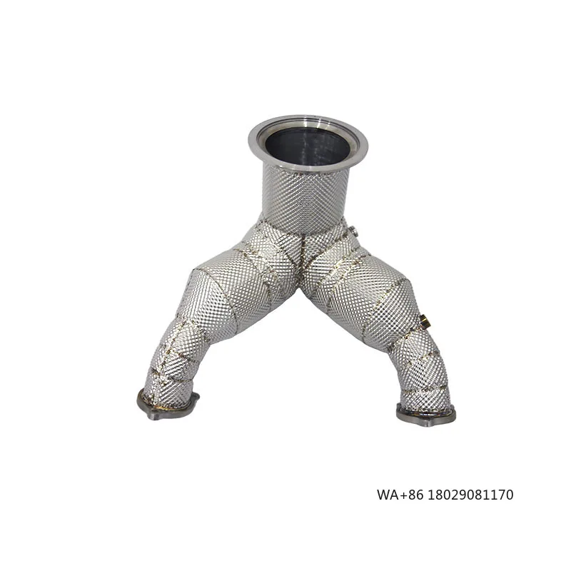 

Высокопроизводительный OEM-даунпайп с катализатором для S4 S5 B9.5 3.0T 2019-2023, с тепловым экраном, из нержавеющей стали SS304, часть выхлопной системы