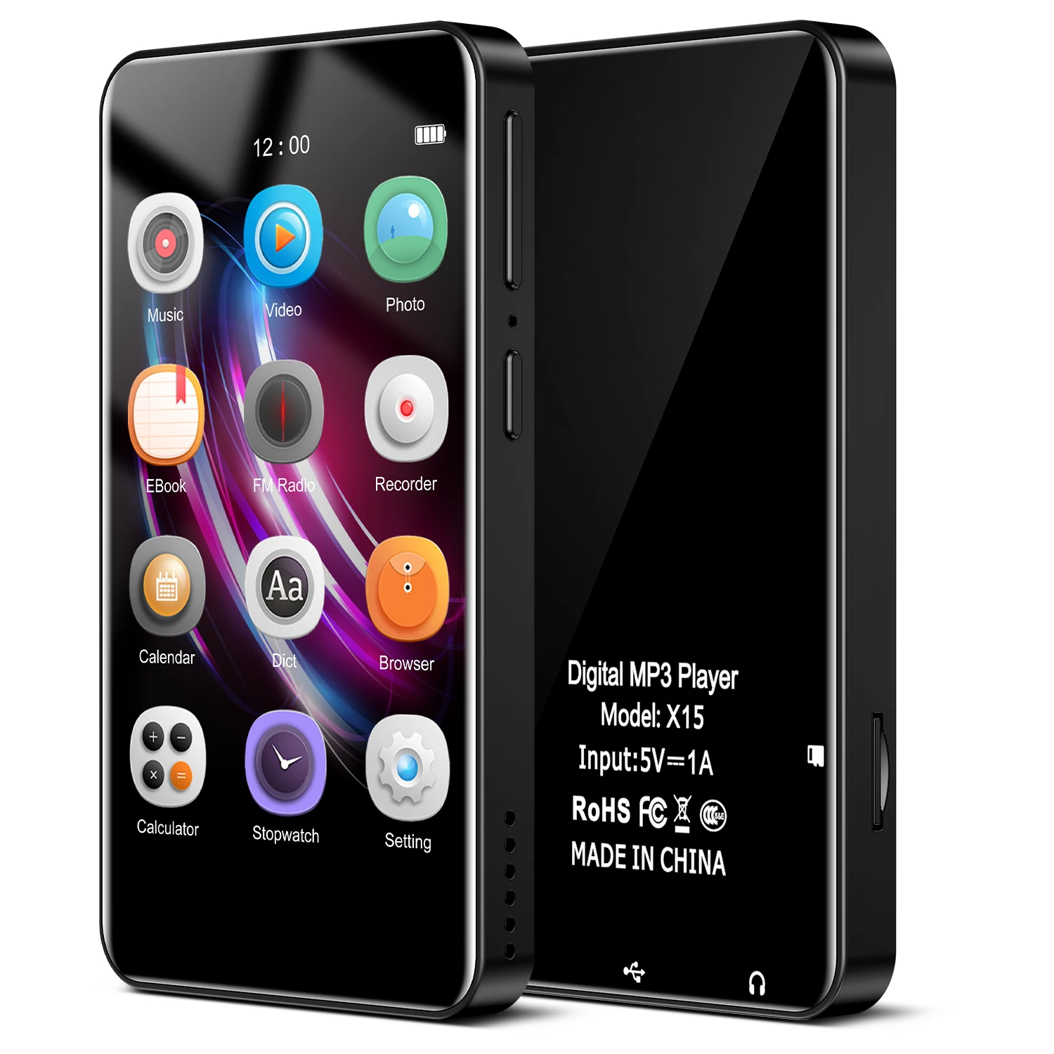 

Новейший MP3-плеер X15 с полным сенсорным экраном, поддержка музыки, FM-радио, TF-карта, цифровой MP3-плеер MP4-плеер