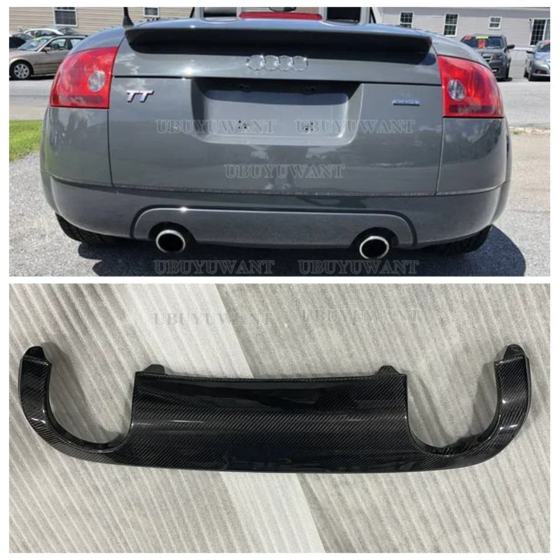 For Audi TT 8N Sport Coupe Convertible 2 Door Rear Bumper Diffuser Lip Spoiler Protector Rear Carbon Fiber 2004 2005 2006