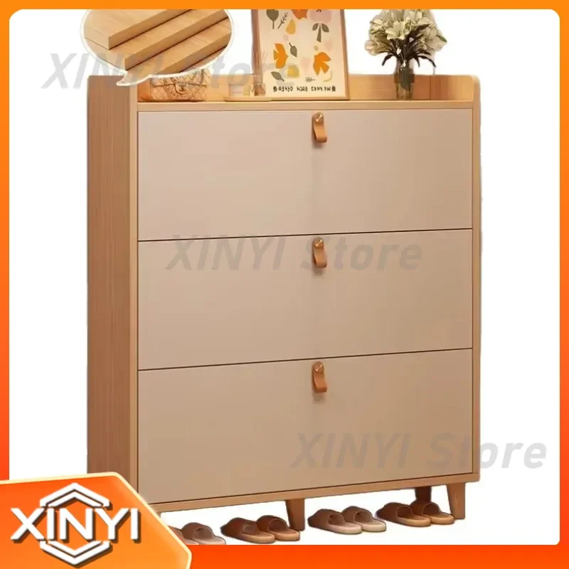 Ultra-thin tipping bucket shoe cabinet for 17cm shoes for household door for 2026 new indoor storage cabinet for corridor