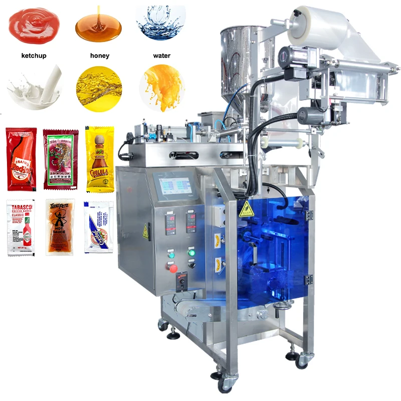 10-30g Sachet Vertical Peanut Butter Honey Sauce Packet Filling And Packing 3 Side Seal Machine