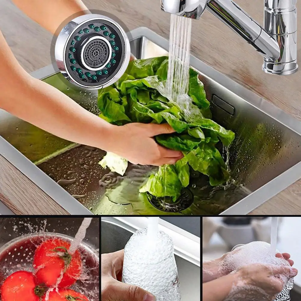 Kitchen Pull-out Faucet Splash Proof Showerhead Dual Function Vegetable Washing Splash Proof Faucet