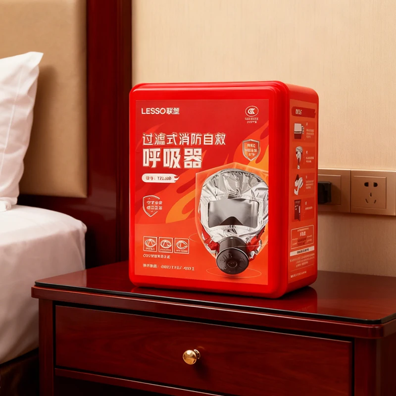 1 قطعة متعددة الطبقات قناع مرشح مقاوم للحريق جهاز تصفية نوع جهاز التنفس النار منتجات تصفية الدخان قناع واقٍ