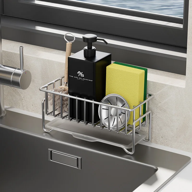 Kitchen Storage Rack Sink Sponge Drain Rack Dish Cloth Finishing Rack Sponge Holder Brush Soap Organizer Kitchen Accessories