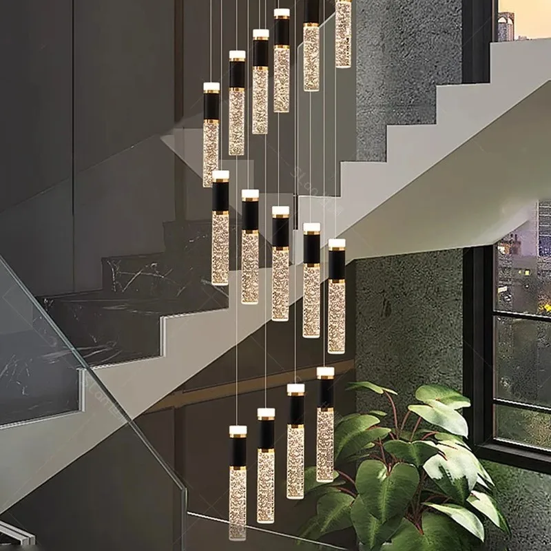 

Modern home decoration crystal chandelier, stair Pendant lamp, living room Pendant lights, interior lighting