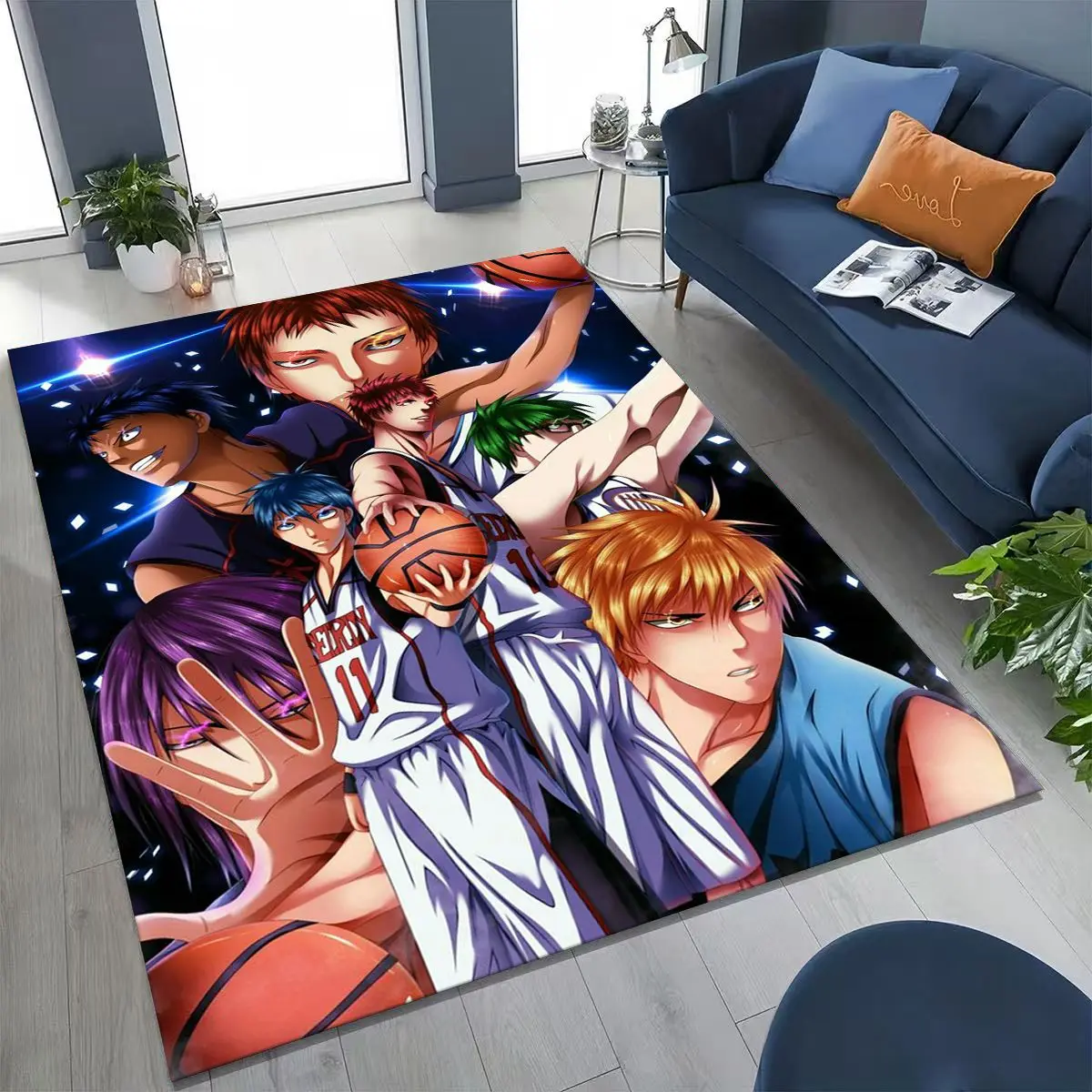 

Anime Kuroko's Basketball Cartoon Art Carpet Rug for Bedroom Living Room Sofa Home Doormat Decor,Large Kid Non-slip Floor Mat
