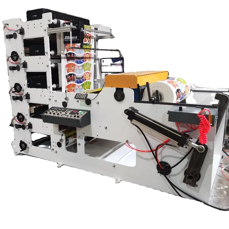 Automatic 4-Color Flexo Stack Structure Paper Cup Label Printer for Paper Bag New 120m/min Android Control