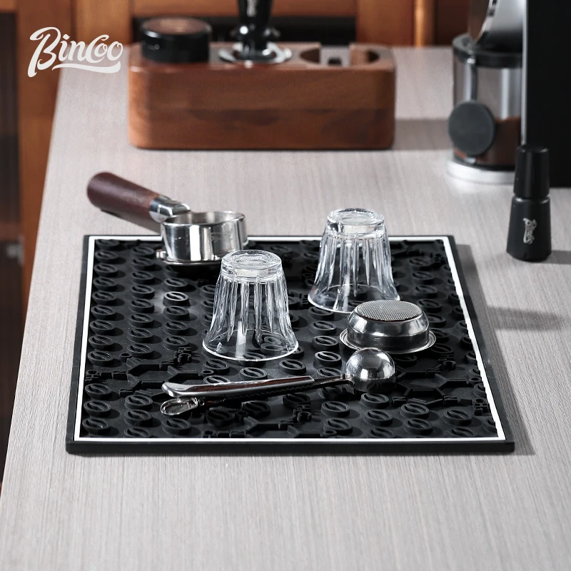 Bincoo coffee press mat Drain mat Non-slip insulated coaster Outdoor placemat pour-over coffee Italian bar mat