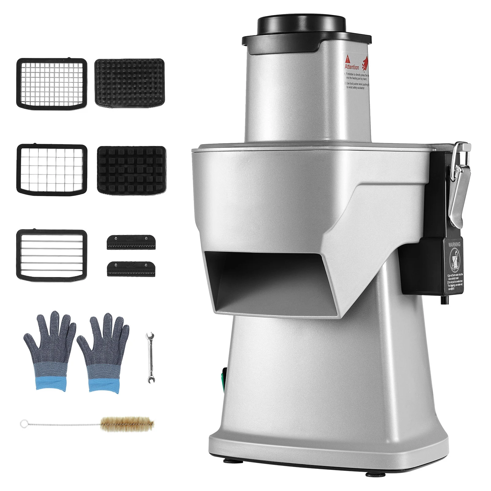 SucceBuy Fatiador elétrico de vegetais 4 em 1, cortador multifuncional de alimentos, picador de vegetais para fatiar, trituração, corte em cubos