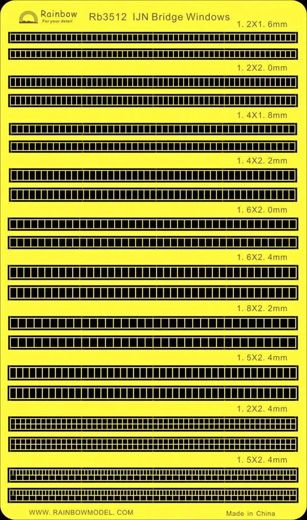 

Rainbow PE 1/350 IJN Bridge Windows RB3512