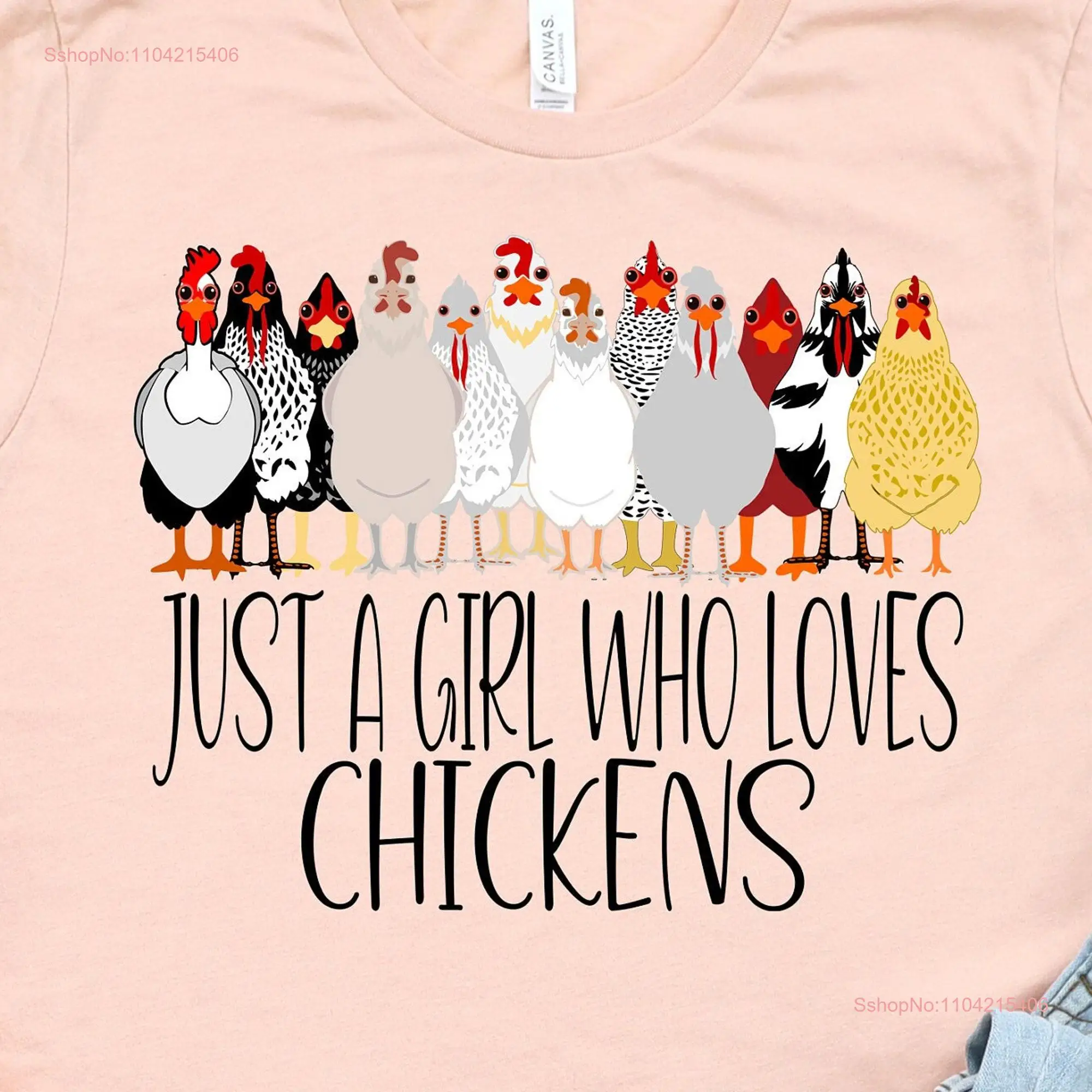 Just A Girl Who Loves Chickens T Shirt Chicken Lover Animal Kids long or short sleeves