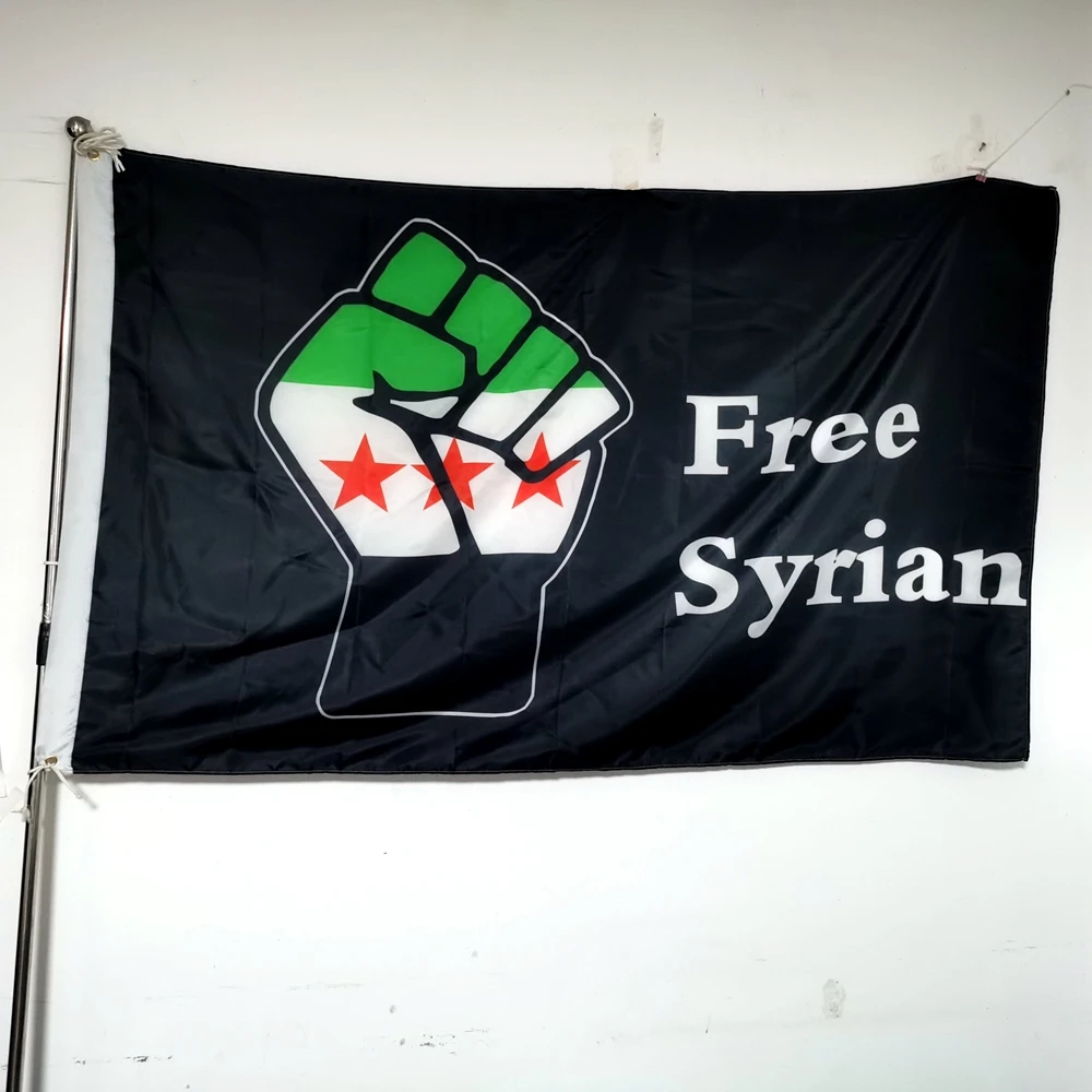 Syria Flag Old Syrian Free SYRIA FLAG Freedom Fist Banner Polyester Outdoor Decoration 90X150cm