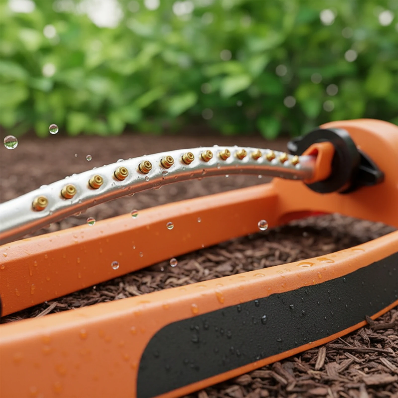 Oscillating Lawn Sprinkler Adjustable Spray Coverage Lawn Sprinkler Outdoor Watering Orange Plastic Body Yard Tool Easy to Use