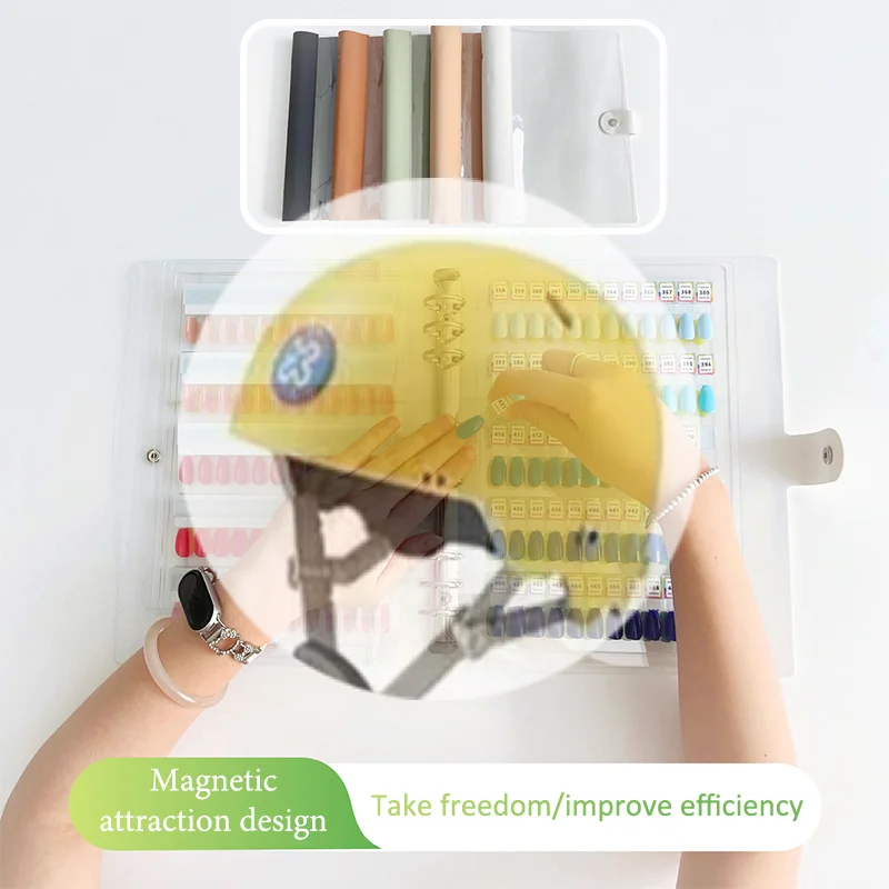 

[120/180/240 Colors Magnetic Tips Nail Art Swatch Book Manicure Color Test Storage Book Large Acrylic Works Display Color Card