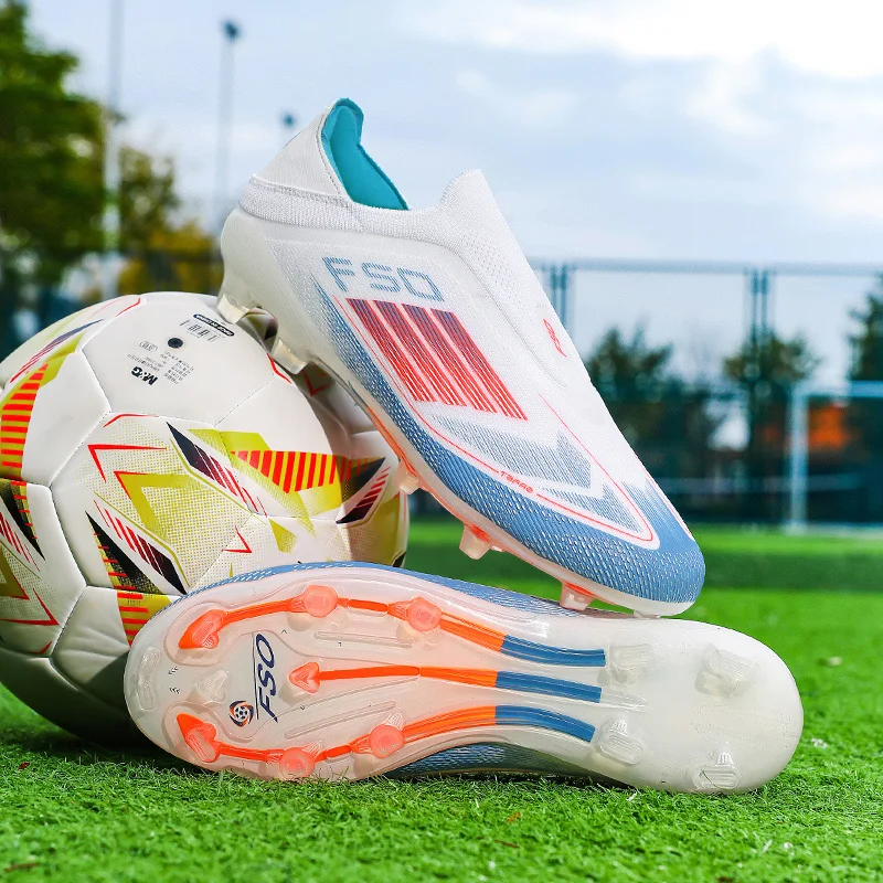 

Men Soccer Shoes Training Football Boots Indoor Sneakers TF Long Spikes Match Futsal Ultralight Breathable Cleats Drop Shipping