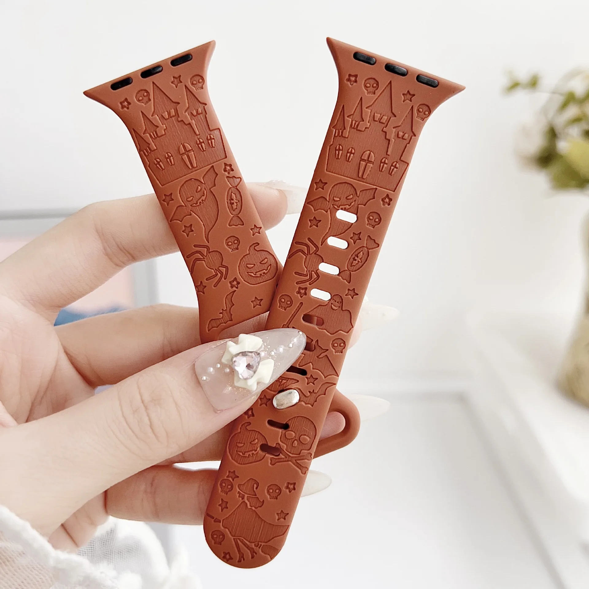 

Silicone Halloween Band for Apple Watch Series 10 42/46mm 9 8 7 6 5 4 Se Ultra2 49mm Cartoon Strap for Iwatch 41mm 40 38mm 44 45