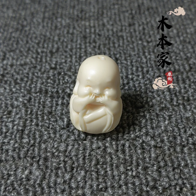 Ivory Nut Carving Beads Accessories See No Evil, Hear No Evil, Speak No Evil-3 Little MonksDIYBracelet Super Cute Cute Accessori