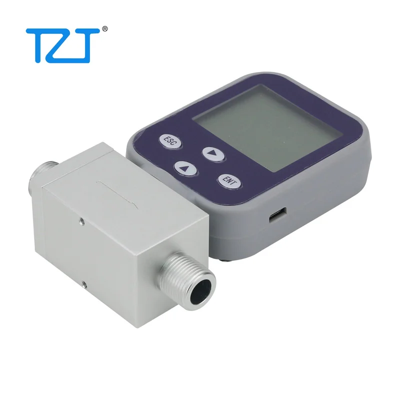 TZT 0-50L/min Compressed Air/Argon/Oxygen/Methane/Propane Gas Flow Meter Miniature Thermal Gas Flow Meter Mass Gas Flow Meter