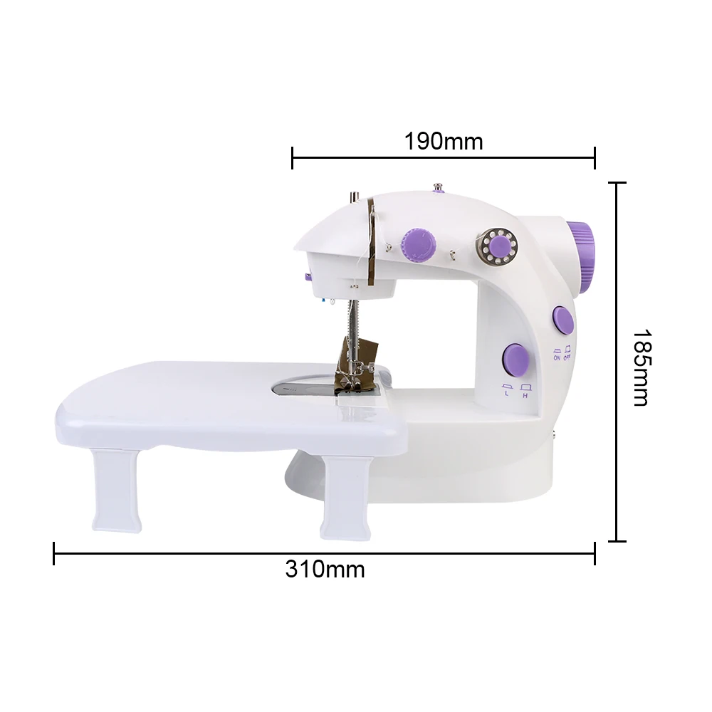 Mini Sewing Machine Household Night Light 220V Hand Table Foot Pedal Straight Line Electric Portable Hand Tool Two Thread Kit