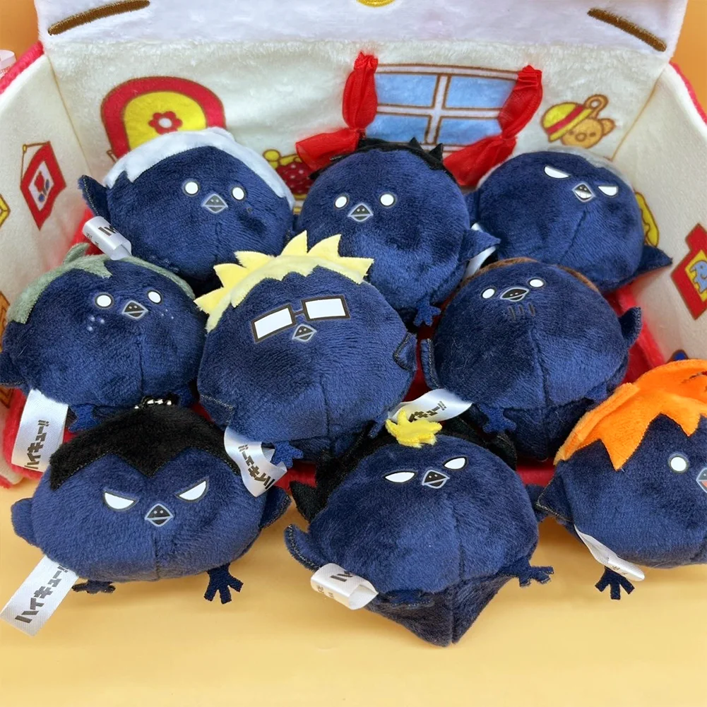 10cm Anime Plush Toy Shoyo Keychain Tobio Kageyama Yu Nishinoya Mini Crow Shaped Doll Bag Pendant Volleyball Stuffed Doll Gifts