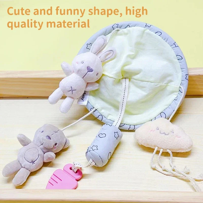 Cama de pelúcia do bebê pendurado brinquedos bonito dos desenhos animados animal anel macio o sino brinquedo removível vento carrilhão recém-nascido sensorial companheiro brinquedos presente