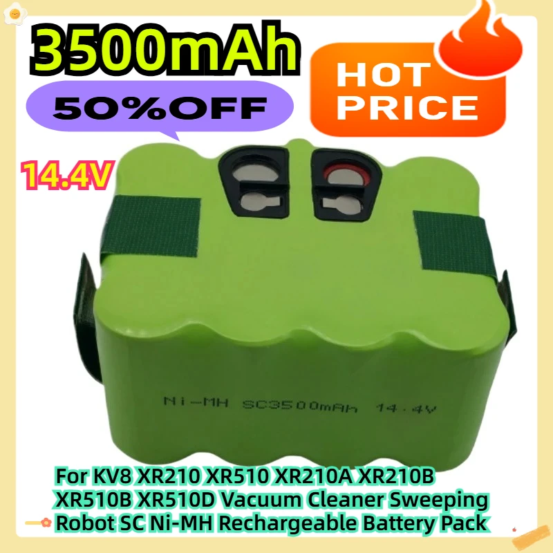 For KV8 XR210 XR510 XR210A XR210B XR510B XR510D Vacuum Cleaner Sweeping Robot SC Ni-MH Rechargeable Battery Pack 14.4V 3500mAh