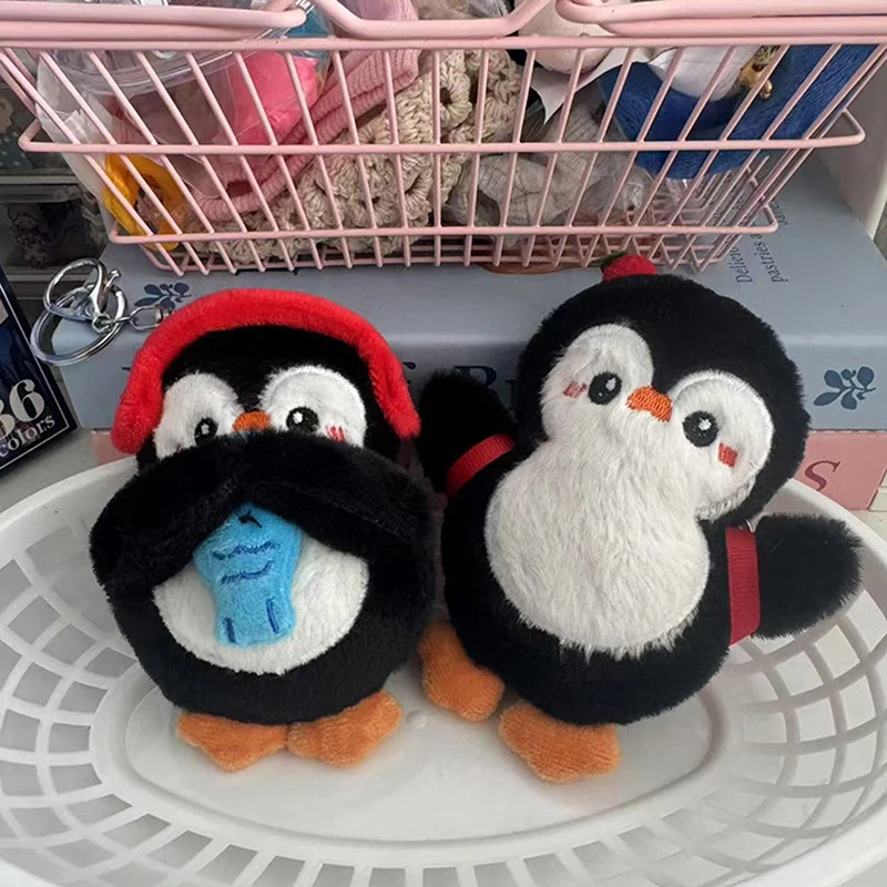 [JT] 1 pièce, porte-clés en peluche pingouin mignon, pendentif en peluche doux pour sac à dos, porte-clés de voiture, décoration, cadeau pour enfant