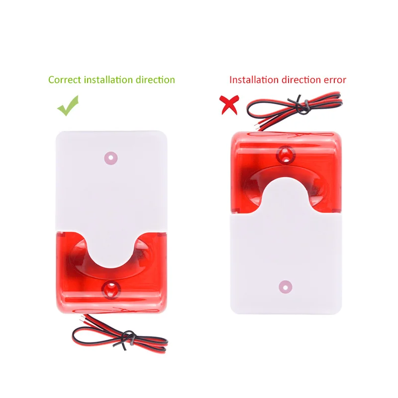 1PCS 3PCS Indoor 12V Wired Siren with Red Light Flash 110dB Sound Prompt Alert for House Smart Life Security Protection