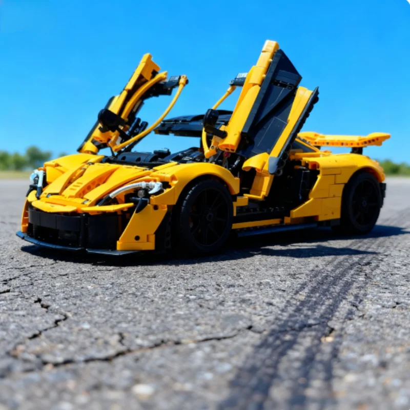 3893 Elementy Techniczne Klocki Konstrukcyjne P1 Super Samochód Wyścigowy 1:8 Sportowy Samochód Klocki Zestaw Zabawek Model 42172 Ozdoba Prezent dla Dzieci Chłopięce Zabawki