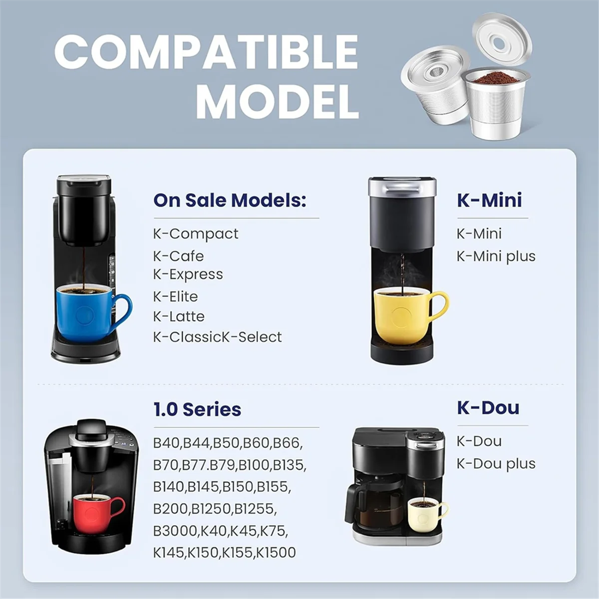 2025+ Reusable Coffee Pod for ,Stainless Steel Refillable Coffee Pod,Coffee Filter for Refilling Capsules Pods