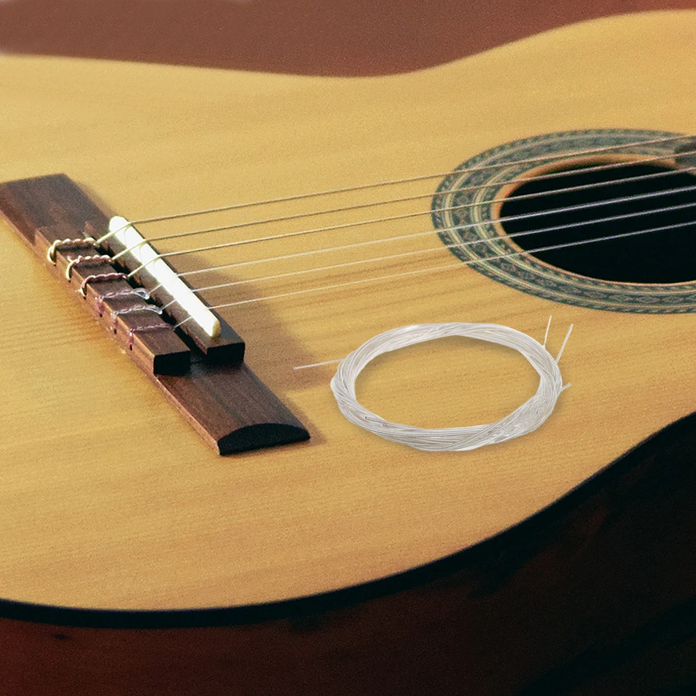 2 juegos de cuerdas de guitarra clásica, nailon plateado, tono claro y brillante, cuerdas de guitarra eléctrica de rendimiento profesional