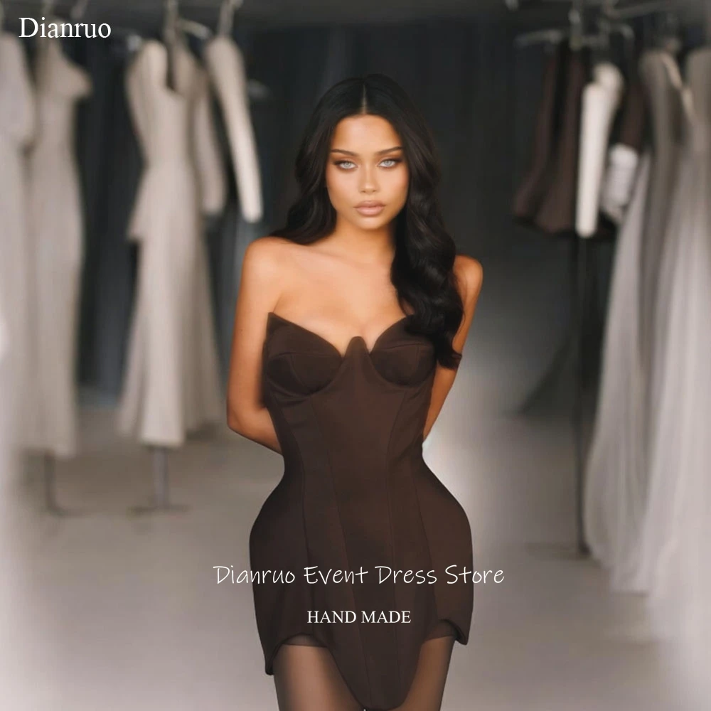 

Dianruo Black Satin Short Length Prom Dresses Sweetheart Lace Up Back Birthday Dress Sleeveless Homecoming Dresses Customized