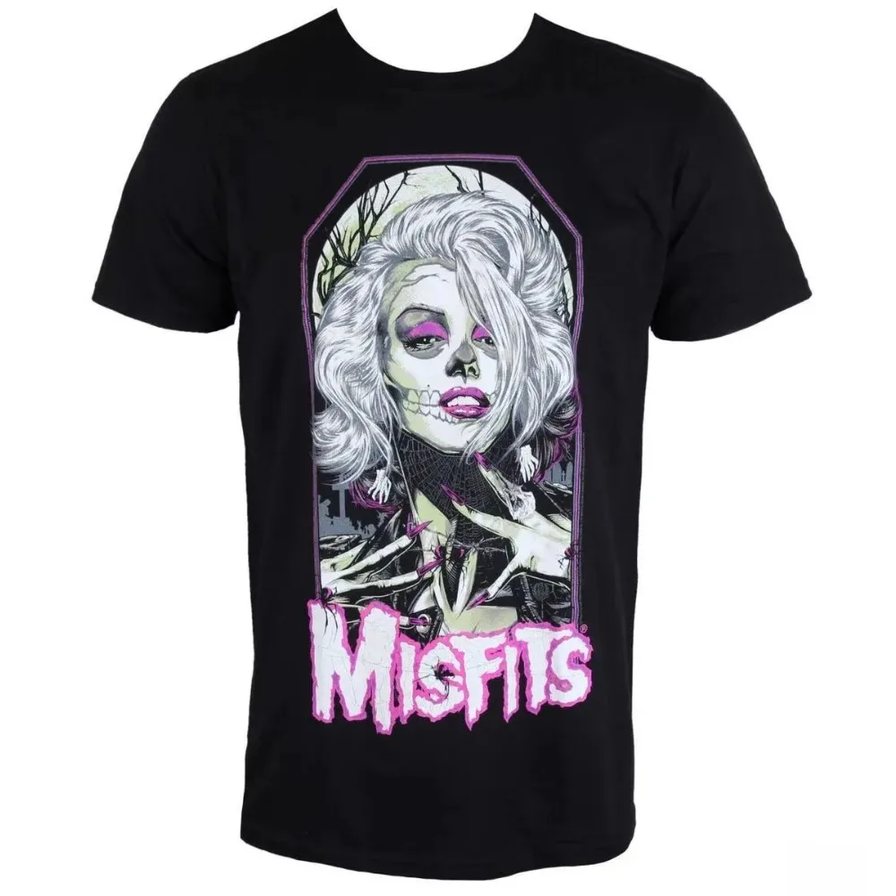 Fiend Skull Double‑Sided Misfits Horror‑Punk Rock Band Graphic T-Shirt Men Women Streetwear Fashion Breathable Streetwear Tee
