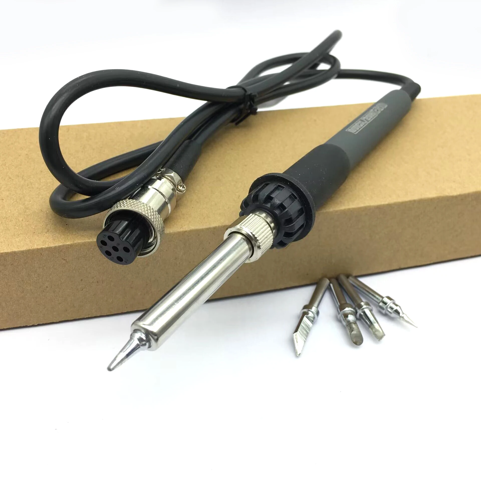 1PCS ESD 20H-90W Handle Assembly + 5tip For QUICK 203H 203 Soldering Station Electric Soldering Iron silicone cable Handle