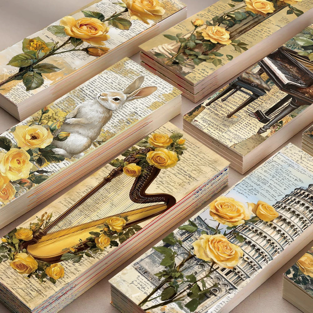 30PCS Cartoon Golden Garden Lesezeichen Nostalgie Harajuku Laptop Büro Seite Kreative Landschaftsbau Kreative Koffer Geschenk Lesezeichen