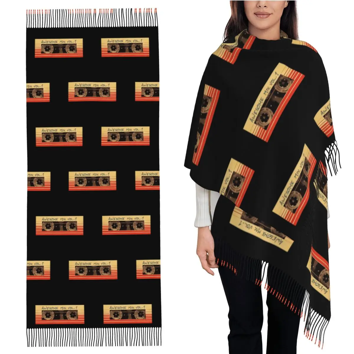

Awesome Mix Vol.1 Scarf Tassel Scarves for Women Soft Warm Shawls and Wraps Large Fall Winter Shawl Wrap
