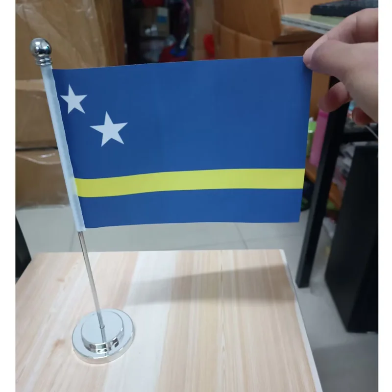 

xvggdg 14x21cm Office Desk Curacao Caribbean Island Netherlands Kingdom National Country Flag Banner