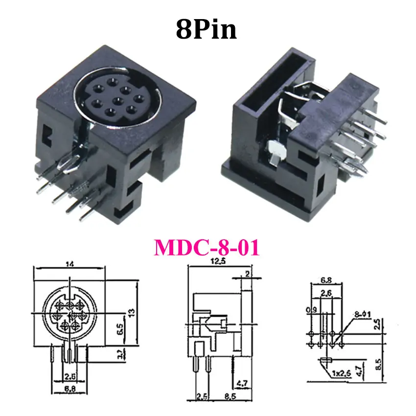 1 stücke S Terminal Audio Video Din Buchse Stecker S-video PCB Mount 3/4/5/6/8/9Pin Silber Ton PS2 Rund DIN Micro Jack – Detail 16