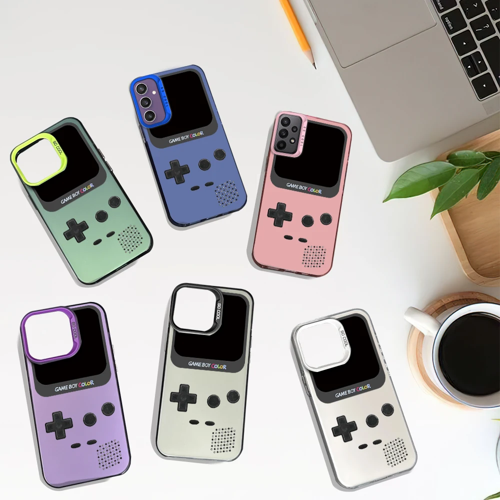 36 Classic Retro G-Gameboy Laser Phone Case for Samsung S24 23 22 ULTRA A25 33 32 34 S PLUS IMD Shockproof Silicone Coque